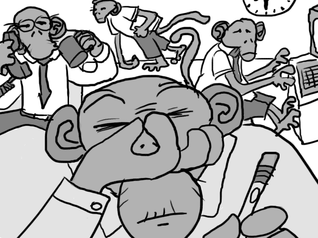 Monkeys turned into workaholics
