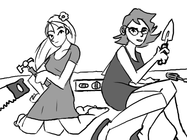 Three Legged Babes Show off Their Tools!